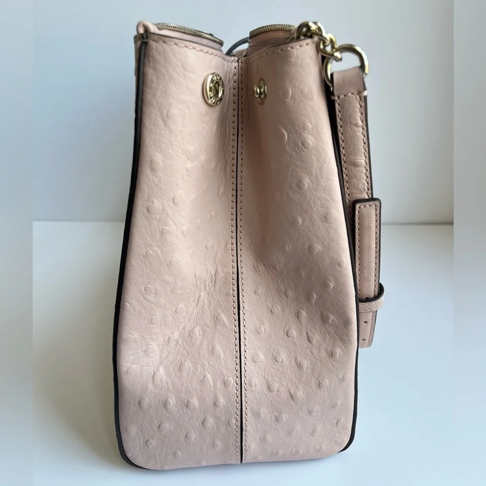 Kate Spade Bristol Drive Ostrich Loden pink crossbody tote